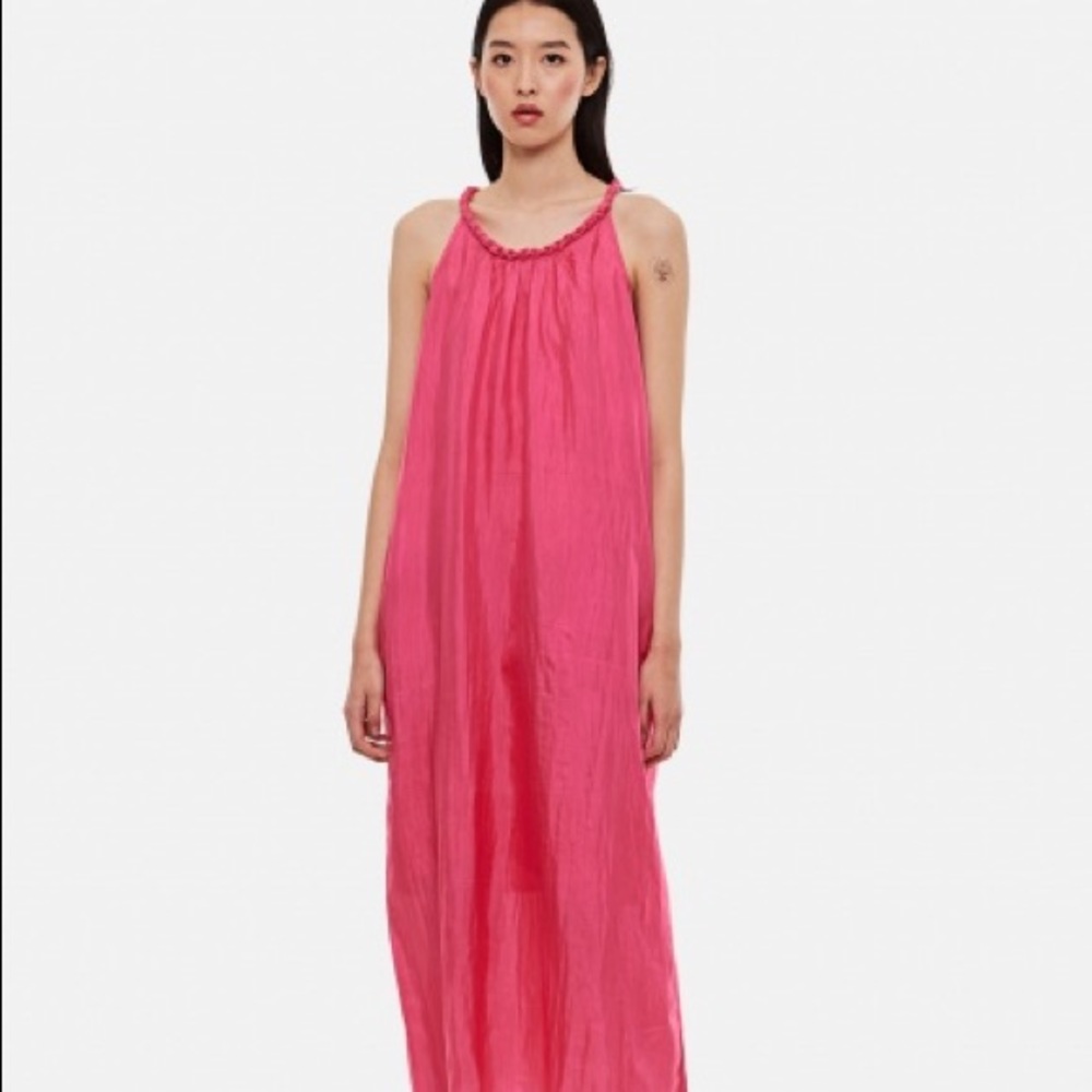 Elan Magenta Hot Pink Halter Maxi Summer dress